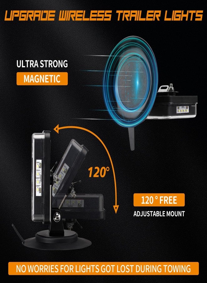 inhtgeas Wireless Trailer Lights - Magnetic Trail Lights Upgraded 2.4GHz Transmission with Strobe Mode Reverse Lights Multifunction Towing Lights Kit - Image 4
