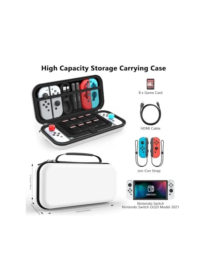 PROMASS Nintendo Switch Carrying Case Shockproof & Waterproof Hard Shell Nintendo Switch Travel Case for Console Joy-Cons Game Cards Cables etc Fit for Nintendo Switch/OLED/Lite Accessories Black Unisex,Black - Image 3