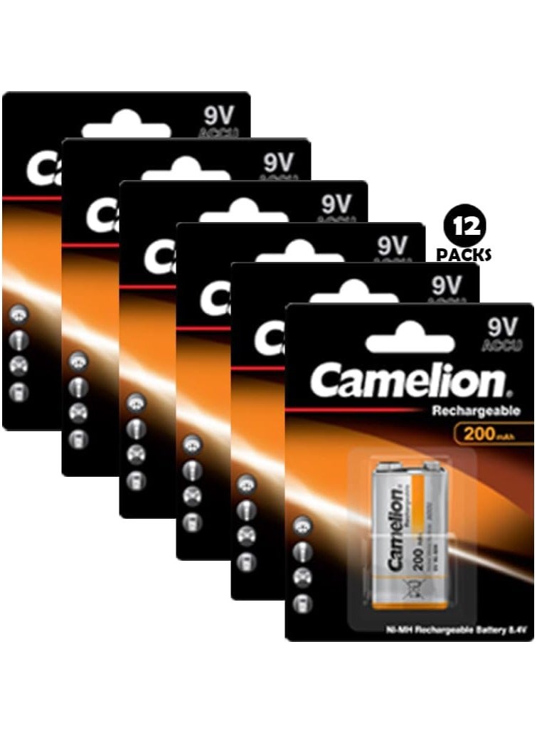Camelion Camelion 17025122 Akku (NiMH, 9 Volt Block, 250 mAh, 1er) 12 Packs - Image 1