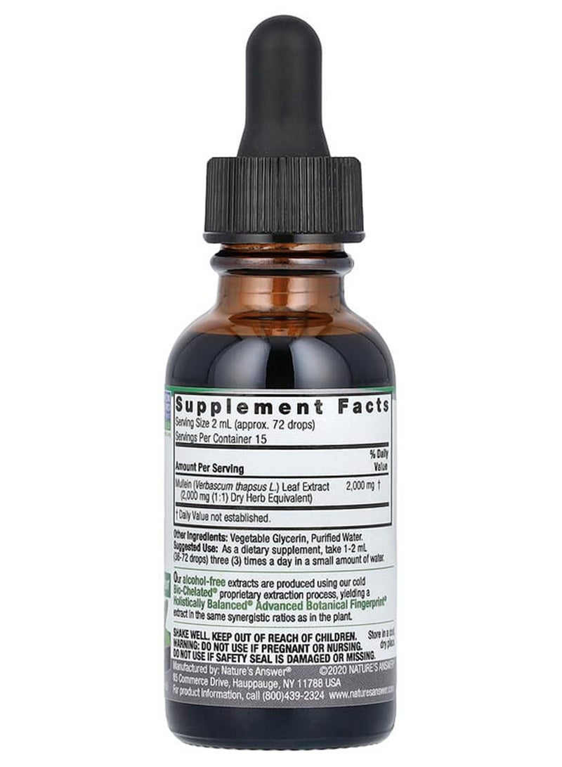 NATURE'S ANSWER Mullein Verbascum Thapsus Herbal Supplement  1 fl oz - Image 2