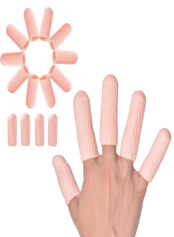 Pnrskter Finger Cots, Gel Finger Tips Protector, Finger Covers (14PCS, L size), New Material (Latex-Free), Finger Sleeves Great for Finger Cracking, Dermatitis, Psoriasis, Hand Eczema and More. - Image 1