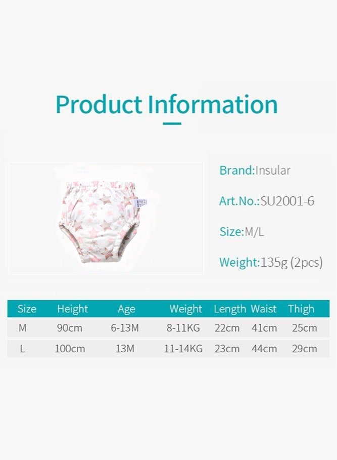 انسولار 6 طبقات بنطلون تدريب قطني مسامي مقاس L 11-14 كجم 2 عدد - Image 2