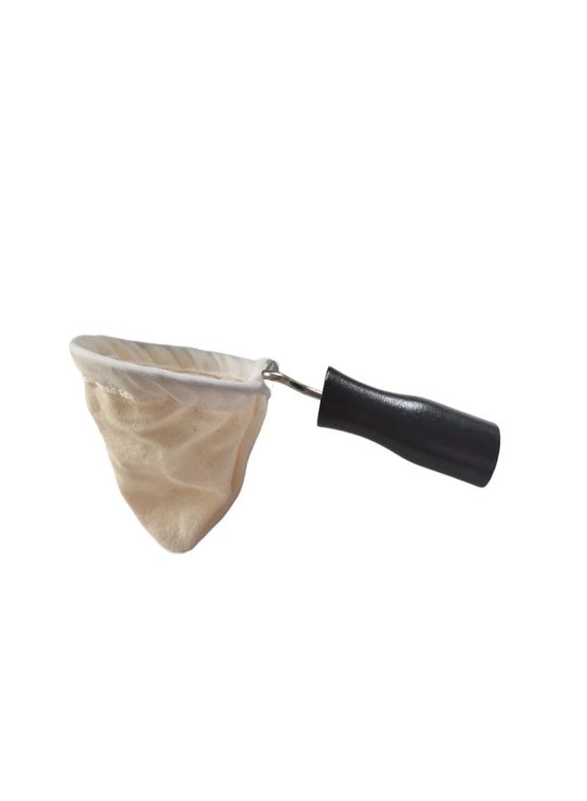 Honkenda Reusable Coffee Filter with Wooden Handle, Cafe Flannel Cloth Filter Strainer Bag for Coffee Lover, Small Handmade Coffee Sock(S) - Image 3