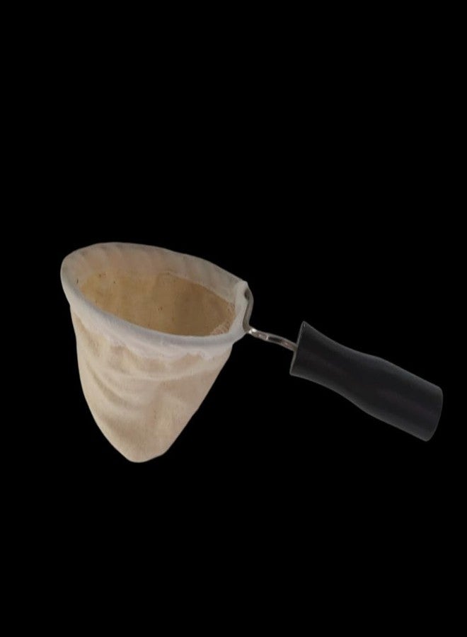 Honkenda Reusable Coffee Filter with Wooden Handle, Cafe Flannel Cloth Filter Strainer Bag for Coffee Lover, Small Handmade Coffee Sock(S) - Image 5