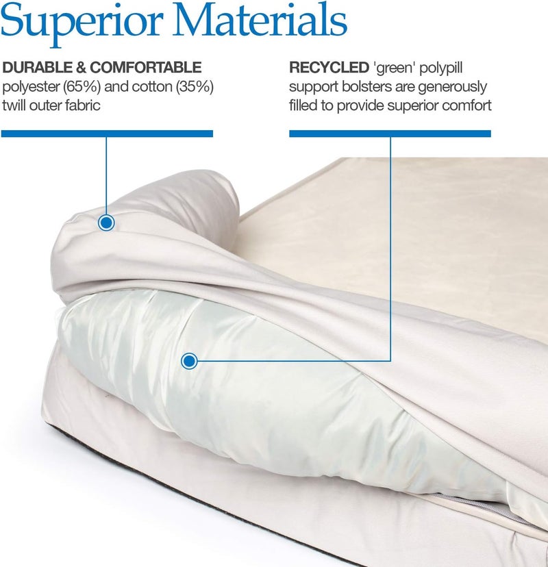 petfusion Large Dog Bed w/Solid 4" Memory Foam, Waterproof Liner, YKK Premium Zippers. [Sandstone, 36x28x9 - Sized for Medium & Large Dogs]. Breathable Cotton Blend Cover, Removable & Easy to Clean - Image 5