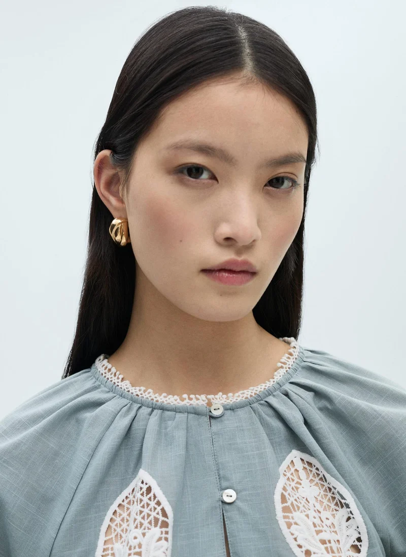MANGO Embroidered Details Blouse