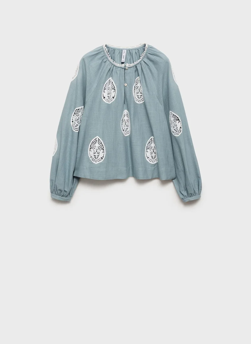 MANGO Embroidered Details Blouse