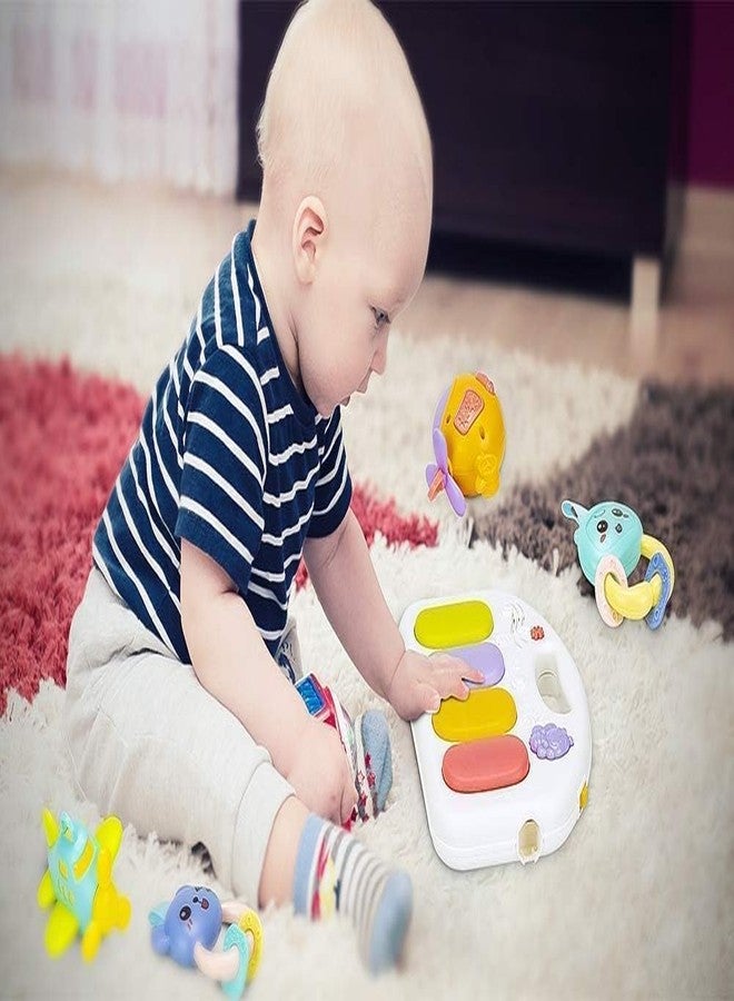 Recluse Baby Kick and Play Piano Colorful Play Gym with Lights, Music and 5 Hanging Rattles Jungle Theme Play Mat Carpet with Musical Keyboard Activity Portable Playmat Gifting Toy for 0-18 Months - Image 5