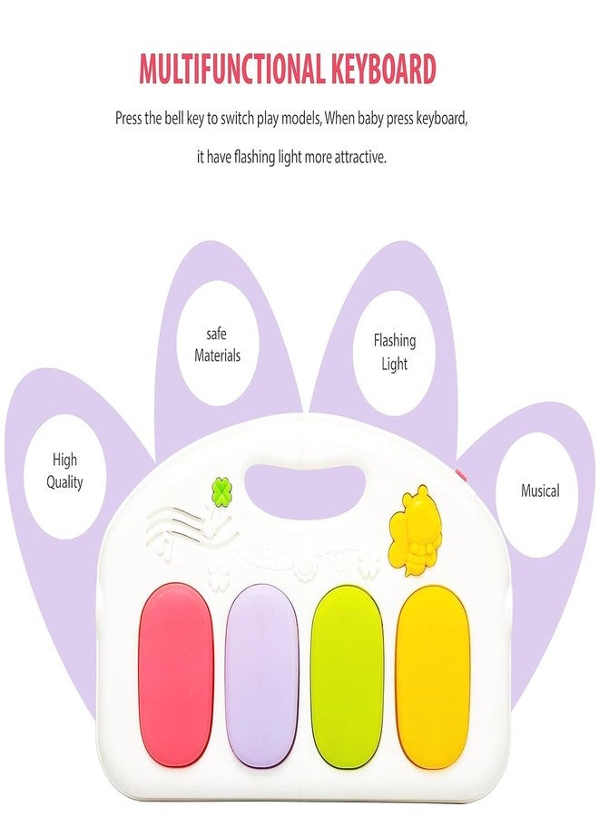 Recluse Baby Kick and Play Piano Colorful Play Gym with Lights, Music and 5 Hanging Rattles Jungle Theme Play Mat Carpet with Musical Keyboard Activity Portable Playmat Gifting Toy for 0-18 Months - Image 3