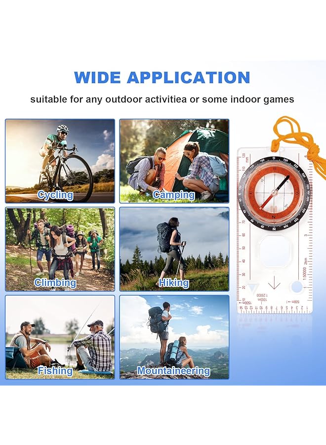 إكسفور بوصلة رينجر المحمولة، بوصلة الكشافة، بوصلة الملاحة للمشي لمسافات طويلة، مناسبة لقراءة خريطة الرحلات الاستكشافية، الملاحة، التوجيه والبقاء على قيد الحياة - Image 4