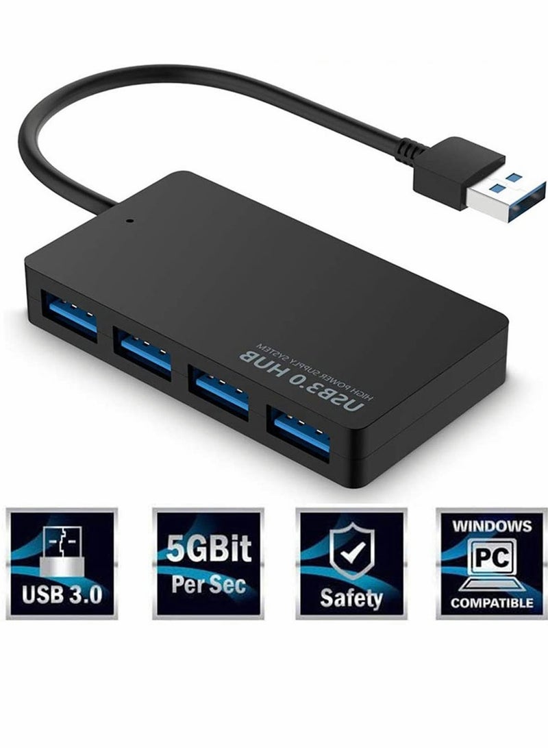 SYOSI USB Hub 4-Port 3.0 Adapter Ultra Slim Splitter Extension 5Gbps High-Speed Data Extender for MacBook, Mac Pro, Mini, iMac, Surface XPS, PC, Flash Drive, Mobile HDD  - Image 2