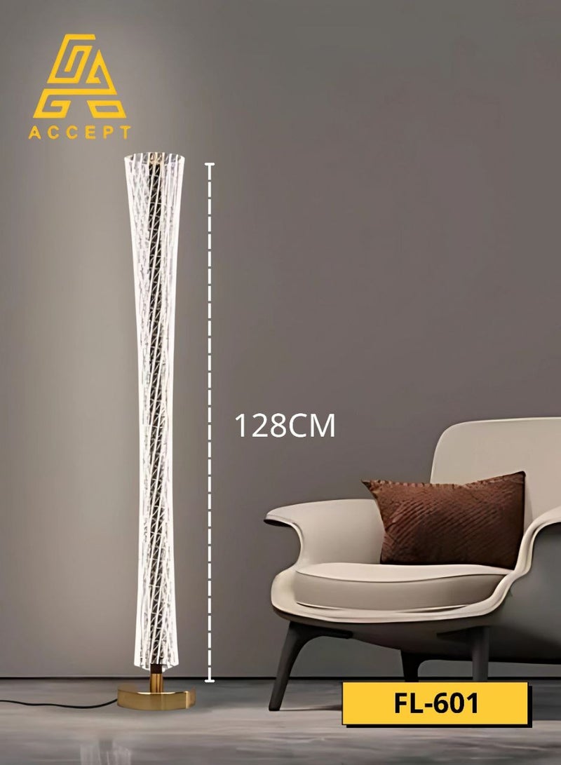 ACCEPT LED Acrylic Floor Lamp with Gold Base Electric Operated with 3 Colors Switch for Lighting White, Yellow and daylight - Image 2