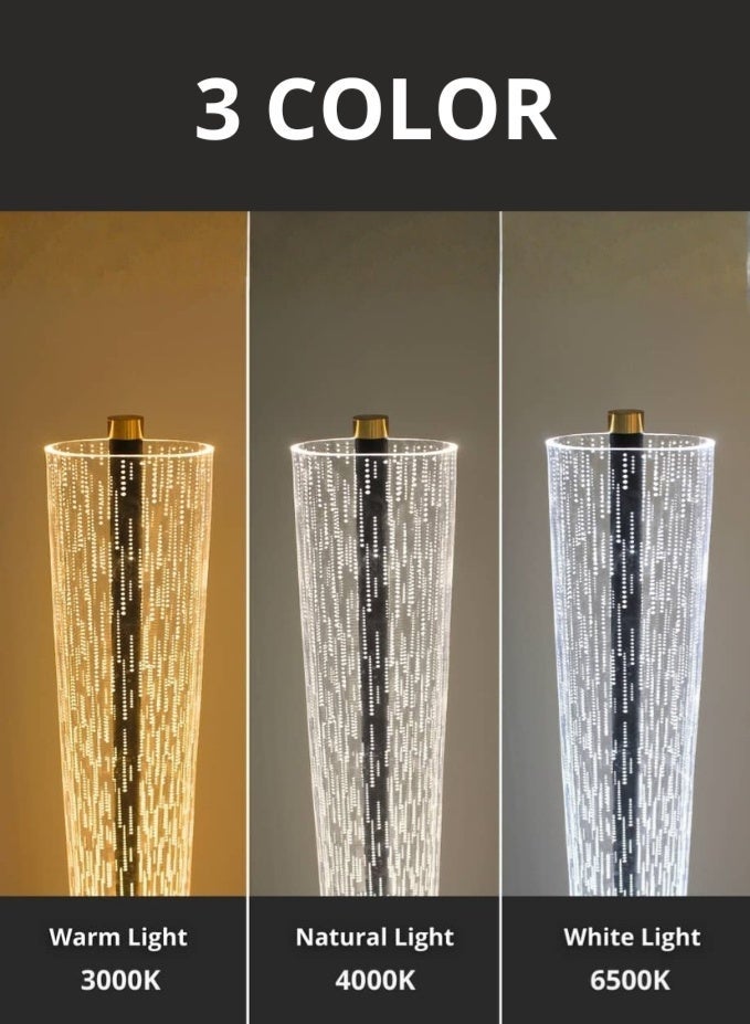 ACCEPT LED Acrylic Floor Lamp with Gold Base Electric Operated with 3 Colors Switch for Lighting White, Warm White and Natural white - Image 5