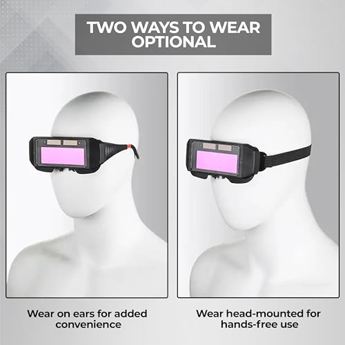 Robustt Auto Darkening Welding Goggles - Pack of 1 | PC & ABS Material | Adjustable Wearing Design | Solar Welding Goggles | UV Resistant | Multi Purpose - Image 5