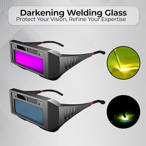 Robustt Auto Darkening Welding Goggles - Pack of 1 | PC & ABS Material | Adjustable Wearing Design | Solar Welding Goggles | UV Resistant | Multi Purpose - Image 2