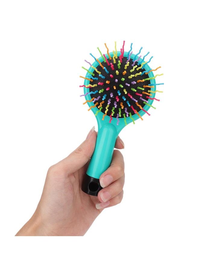 Thoraya Mini Plastic Cartoon Anti-static Hairdressing Massage Comb Portable Hair Brush (Cyan)  - Image 3