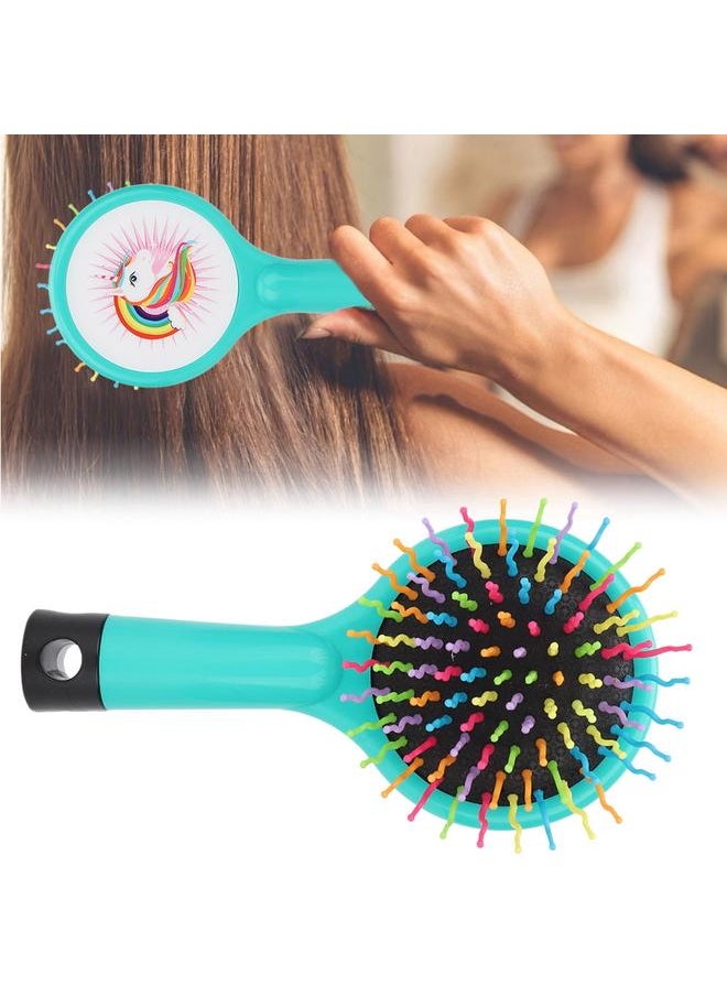 Thoraya Mini Plastic Cartoon Anti-static Hairdressing Massage Comb Portable Hair Brush (Cyan)  - Image 5