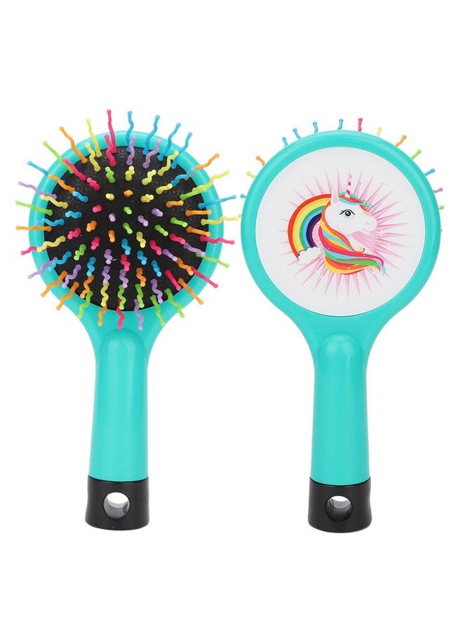 Thoraya Mini Plastic Cartoon Anti-static Hairdressing Massage Comb Portable Hair Brush (Cyan)  - Image 4