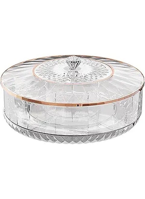 Multifunctional Acrylic Snack Tray with Lid, Fruit Trays for Serving,Divided Serving Tray, Portable Snack Platters Organize Candy, Fruits, Nuts, Snacks Clearance