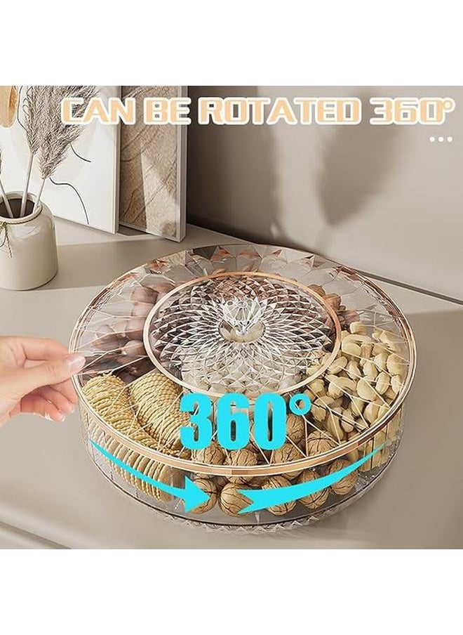 Generic - Multifunctional Acrylic Snack Tray with Lid, Fruit Trays for Serving,Divided Serving Tray, Portable Snack Platters Organize Candy, Fruits, Nuts, Snacks Clearance - Image 1