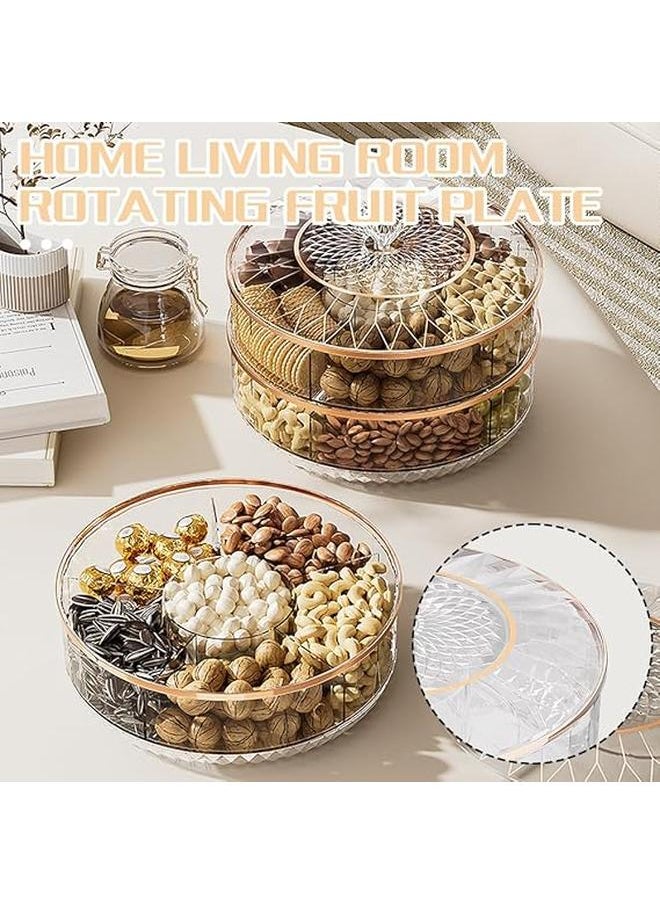 Generic - Multifunctional Acrylic Snack Tray with Lid, Fruit Trays for Serving,Divided Serving Tray, Portable Snack Platters Organize Candy, Fruits, Nuts, Snacks Clearance - Image 1