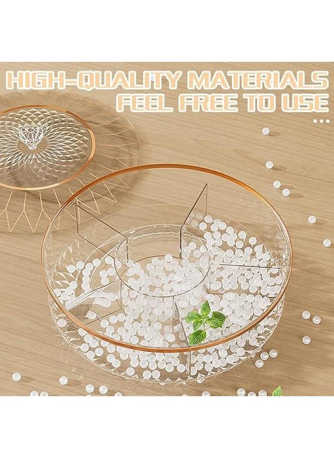 Generic - Multifunctional Acrylic Snack Tray with Lid, Fruit Trays for Serving,Divided Serving Tray, Portable Snack Platters Organize Candy, Fruits, Nuts, Snacks Clearance - Image 1