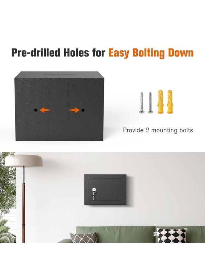 Patron Small Safe Box with Key Lock,Mini Safe for Money with Coin Slot，Steel Security Deposit Box for Cash Jewelry Coin，0.24 Cubic Feet - Image 4