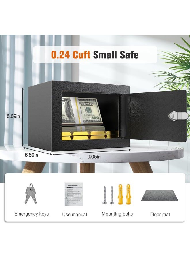 Patron Small Safe Box with Key Lock,Mini Safe for Money with Coin Slot，Steel Security Deposit Box for Cash Jewelry Coin，0.24 Cubic Feet - Image 5