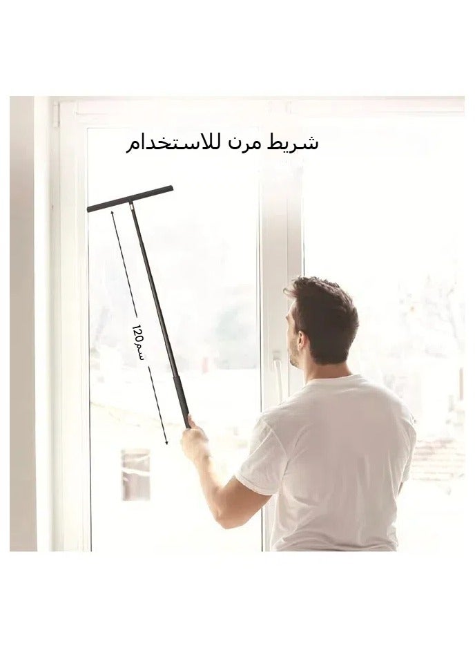 عام مقشطة منزلية منفصلة لزجاج متعدد الأغراض بيد طويلة تلسكوبية مخصصة لتنظيف الزجاج من جهة واحدة مثل المرايا والنوافذ في الحمام - Image 2
