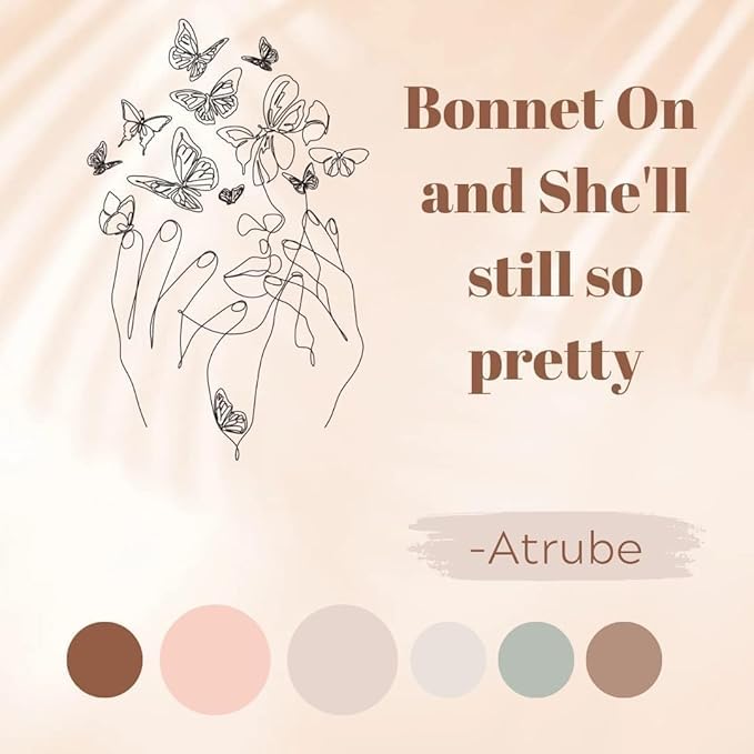 Atrube Silk Bonnet for Hair with 3 Scrunchies Adjustable Silk Hair Cap for Sleeping Satin Bonnet for Curly Hair with Wide Elastic Tie Band Cream - Image 4