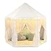 Monobeach White Princess Tent Girls Tassel Decor Large Playhouse Kids Castle Play Tent with Star Lights Toy for Children Indoor and Outdoor Games 55 x 53 White Princess Tent with Tassel - Image 2