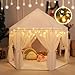 Monobeach White Princess Tent Girls Tassel Decor Large Playhouse Kids Castle Play Tent with Star Lights Toy for Children Indoor and Outdoor Games 55 x 53 White Princess Tent with Tassel - Image 4