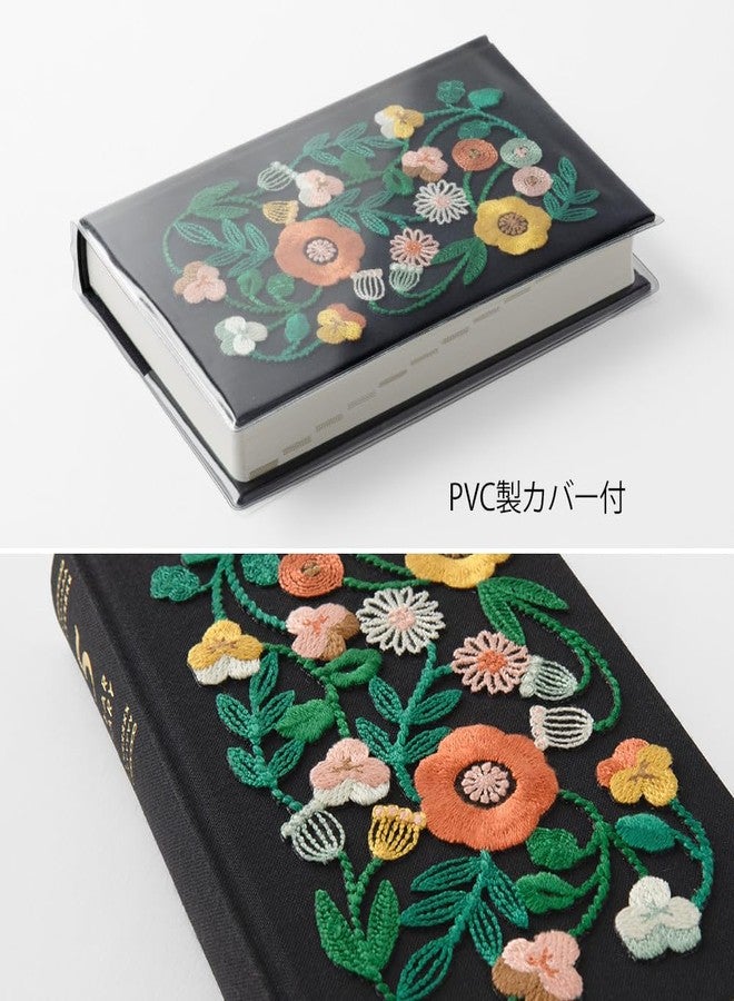 Midori Designphil Midori 12707006 Diary, 5 Year Consecutive Embroidery, Floral Print, Black - Image 3