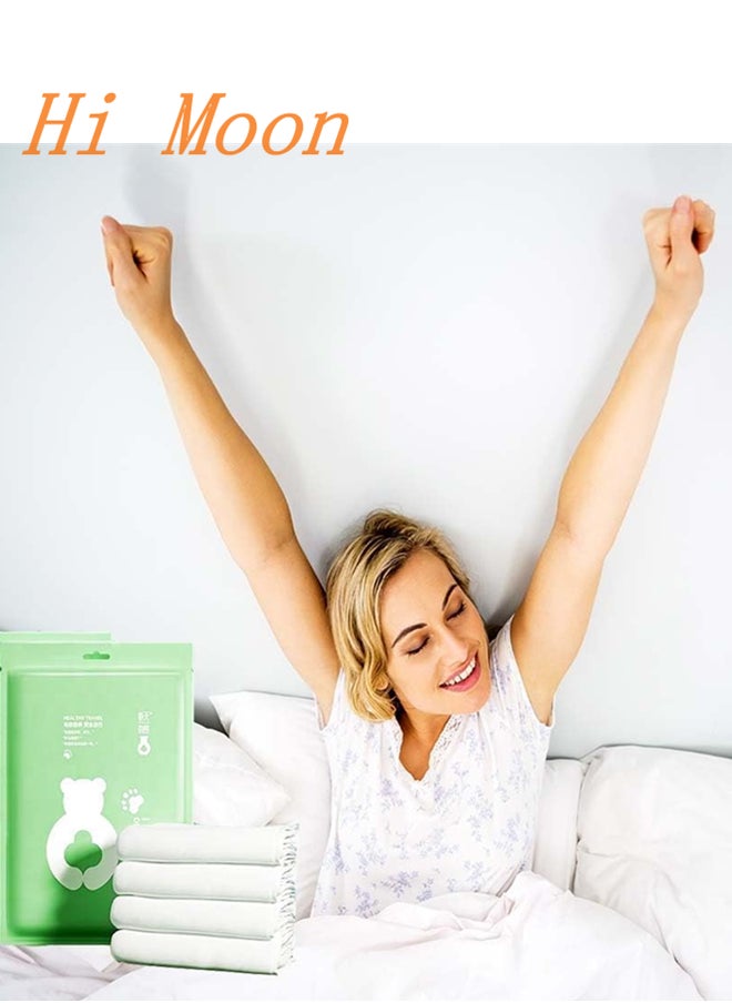 Hi Moon Hotel 4 Pieces Bedding Sheets Set Queen Size Cotton Disposable Bed Sheet Set for Travel  - Image 4