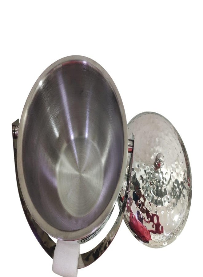 Shilp Shreshth Stainless Steel Double Wall ice Bucket Hammered 1500 ml - Image 3