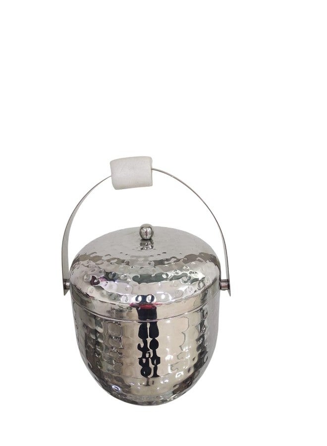 Shilp Shreshth Stainless Steel Double Wall ice Bucket Hammered 1500 ml - Image 1