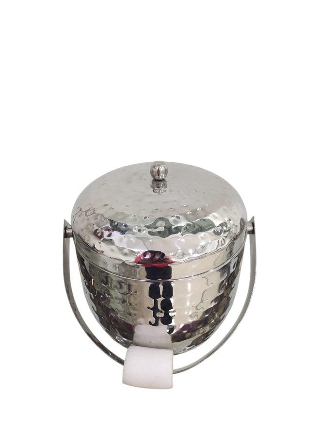 Shilp Shreshth Stainless Steel Double Wall ice Bucket Hammered 1500 ml - Image 2