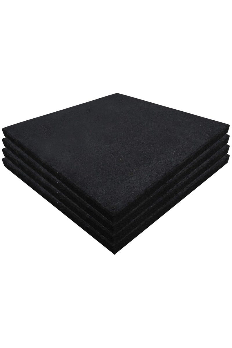 Terrain 30MM EXTRA THICK Rubber Heavy-Duty Gym Floor Mat Black, Commercial Gym Rubber Floor Tiles, Shock Absorbing, Sound Proof High Impact Protective Flooring Mats for Gym - Image 1