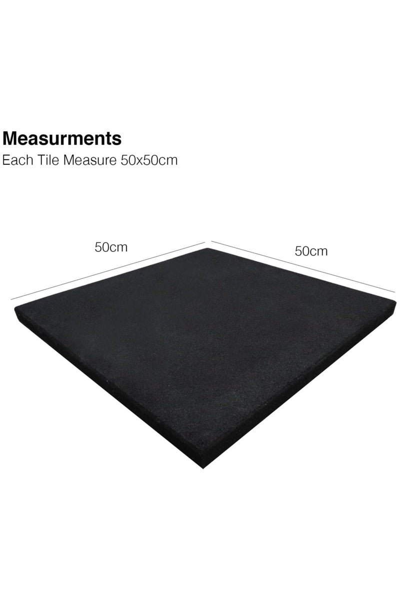 Terrain 30MM EXTRA THICK Rubber Heavy-Duty Gym Floor Mat Black, Commercial Gym Rubber Floor Tiles, Shock Absorbing, Sound Proof High Impact Protective Flooring Mats for Gym - Image 4