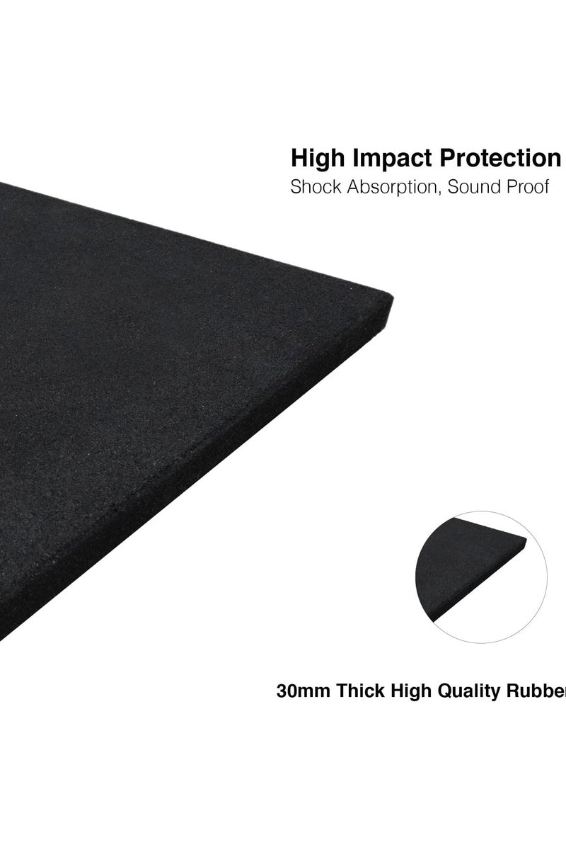 Terrain 30MM EXTRA THICK Rubber Heavy-Duty Gym Floor Mat Black, Commercial Gym Rubber Floor Tiles, Shock Absorbing, Sound Proof High Impact Protective Flooring Mats for Gym - Image 3