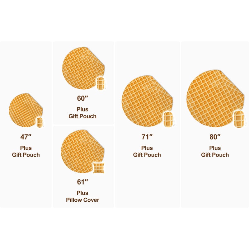 Bnuitland Bnuitland 80 Inches Waffle Funny Blanket 300 GSM Double Sided Giant Funny Realistic Food Blanket with Waffle Pouch  Novelty Funny Blanket for Adults and Kids  Super Soft Flannel Throw  - Image 5