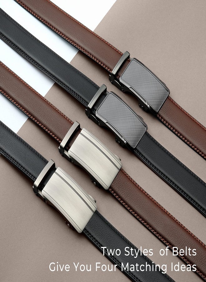 تشاورين حزام رجالي قابل للعكس من تشاورين، قطعة واحدة - حزام جلدي رسمي بعرض 1.25 بوصة - قابل للتعديل ليناسب مقاسك لإطلالة أنيقة، أسود/بني داكن، مقاس خصر قابل للتعديل من 32 إلى 34 بوصة - Image 4