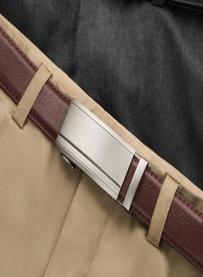 تشاورين حزام رجالي قابل للعكس من تشاورين، قطعة واحدة - حزام جلدي رسمي بعرض 1.25 بوصة - قابل للتعديل ليناسب مقاسك لإطلالة أنيقة، أسود/بني داكن، مقاس خصر قابل للتعديل من 32 إلى 34 بوصة - Image 2