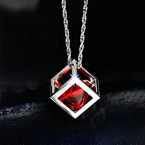 Fsforcar Bling Diamond Cube Car Rear View Mirror Charms, Crystal Rhinestone Cube Hanging Ornament for Automotive, Home Decor (Red) - Image 1
