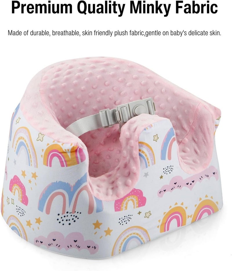 PandaEar Baby Seat Cover Compatible with Bumbo Seat Removable Floor Soft Seat Cover for Boys  Girls Breathable  AntiSlip Machine Washable Pink - Image 4
