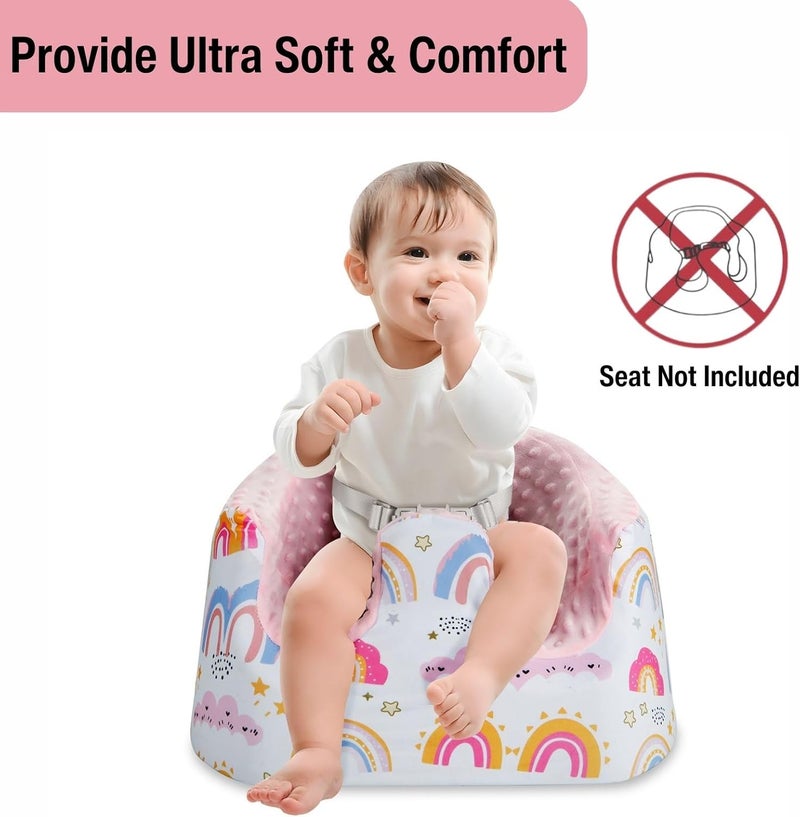 PandaEar Baby Seat Cover Compatible with Bumbo Seat Removable Floor Soft Seat Cover for Boys  Girls Breathable  AntiSlip Machine Washable Pink - Image 2