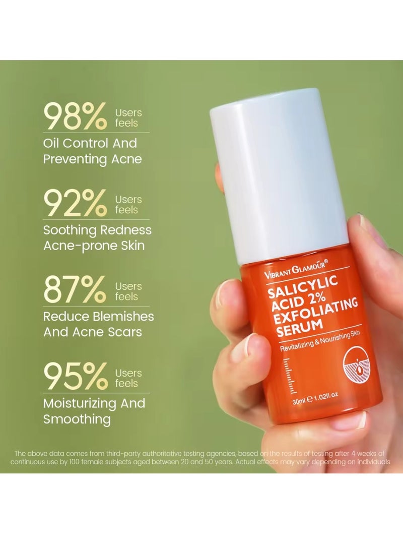 Vibrant Glamour Salicylic Acid Exfoliating Serum for Face Reduce Redness and Blemishes Soothing and Calming Moisturizing and Hydrating Revitalizing and Nourishing Skin Exfoliant Serum 30ml - Image 4
