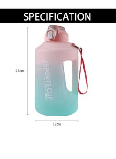 1.5L Motivational Water Bottle with Time Marker Reusable & BPA Free for  Sports