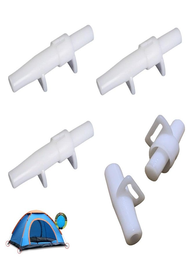 SquEqu 4 Set Tent Pole Joint Fittings Replacement 5mm Fiberglass Rod Wire Sleeve Bracket Foot End Support Insertion Snap Connector for Camping Tents Frame Aluminium Alloy Steel Wires Diameter 5mm - Image 1