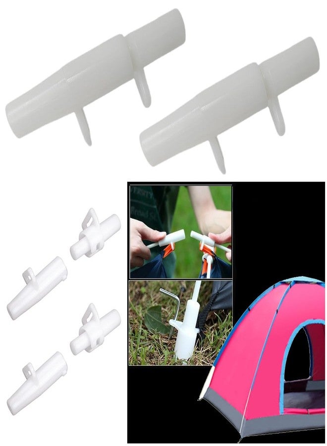 SquEqu 4 Set Tent Pole Joint Fittings Replacement 5mm Fiberglass Rod Wire Sleeve Bracket Foot End Support Insertion Snap Connector for Camping Tents Frame Aluminium Alloy Steel Wires Diameter 5mm - Image 3